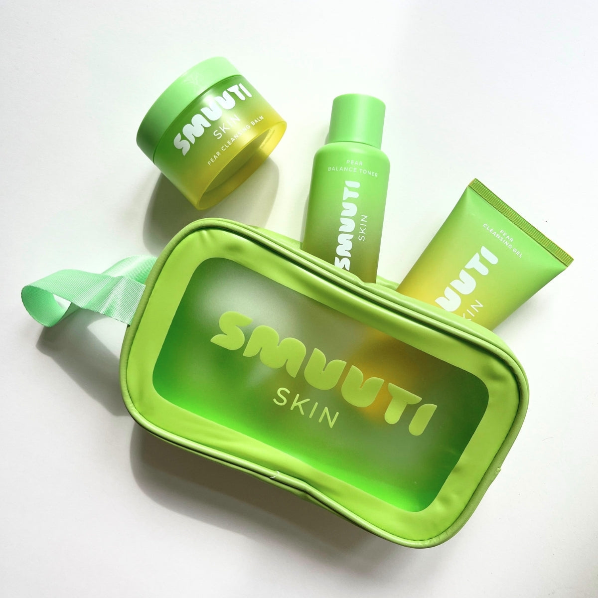 green makeup bag