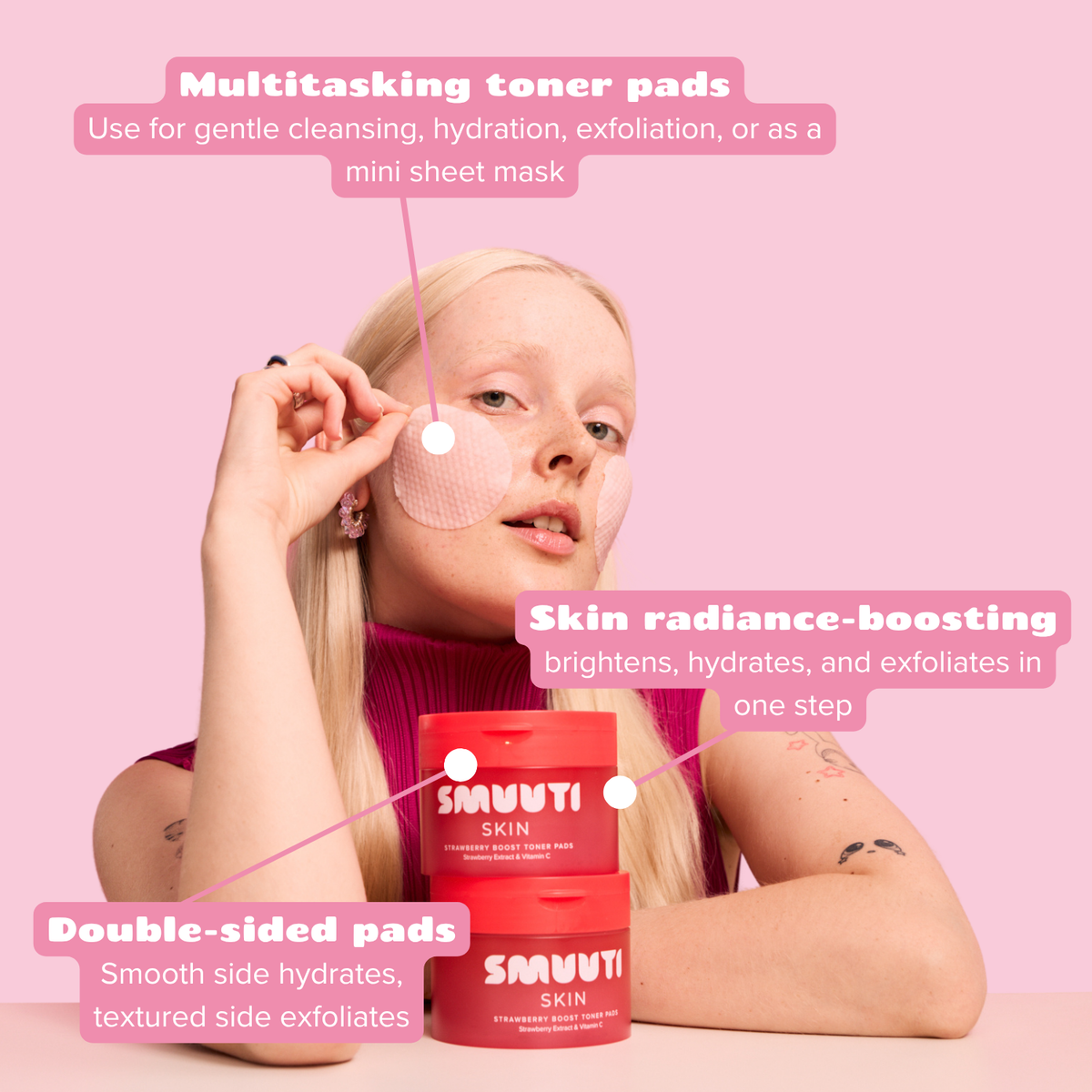 Strawberry Boost Toner Pads