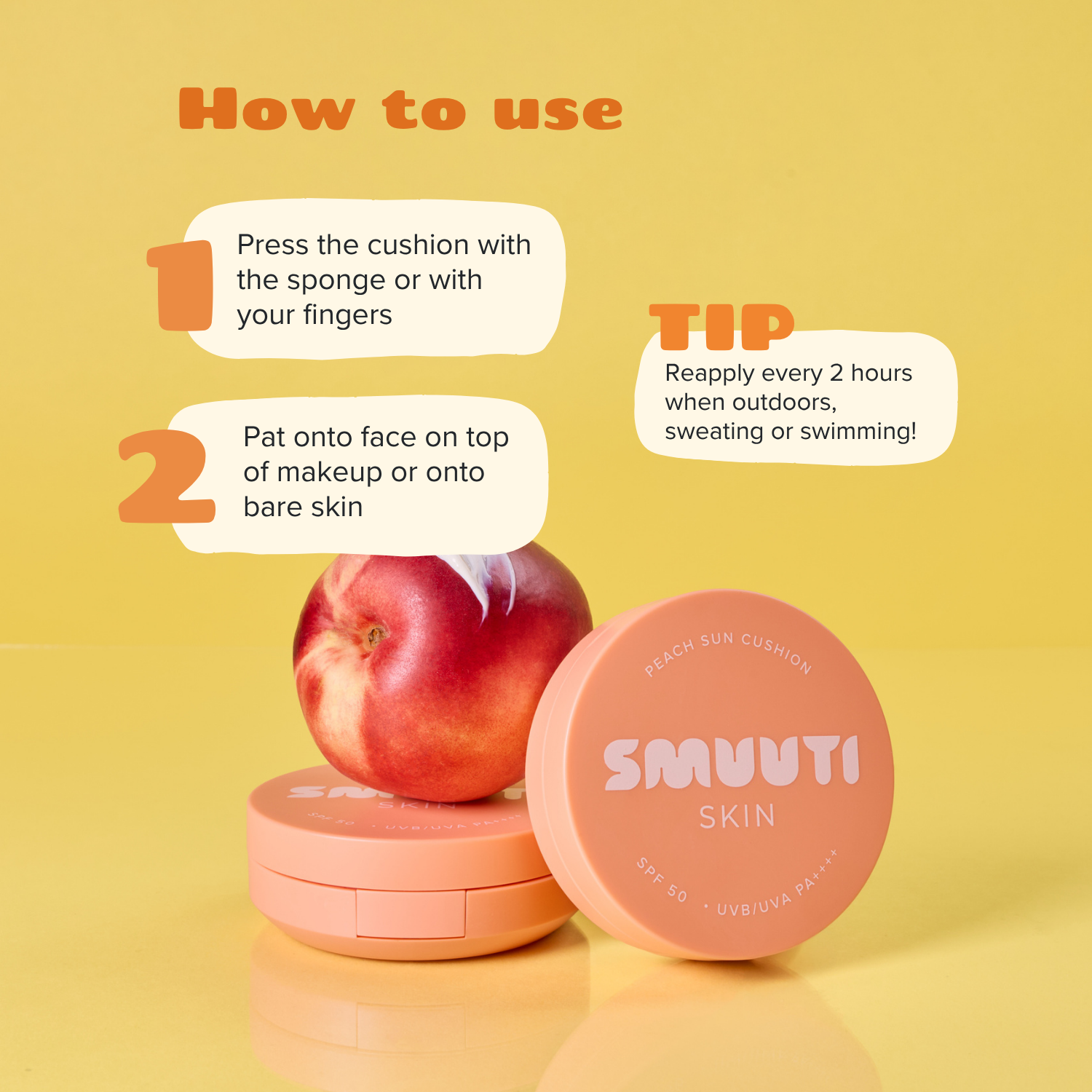 Peach Sun Cushion SPF50 PA++++